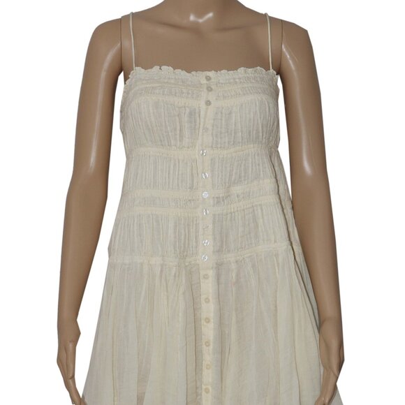 Free People FP One Lausanne Slip Smocked Buttondown Sleeveless Dress XL - Picture 4 of 8